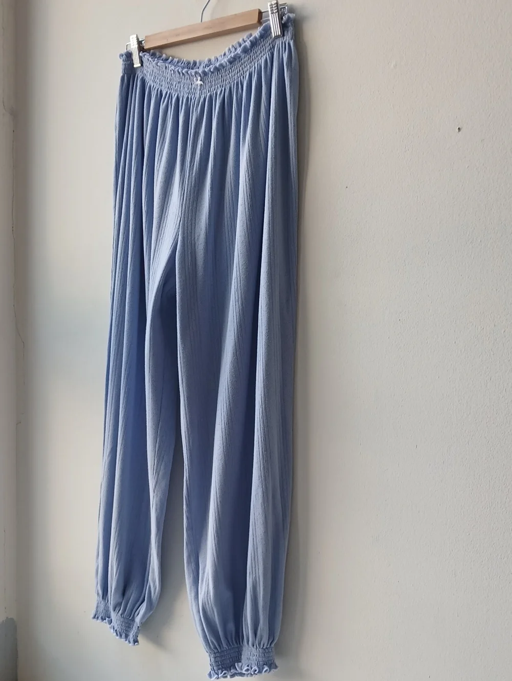 Aerie Pointelle Balloon Pajama Pant Blue Women's Large